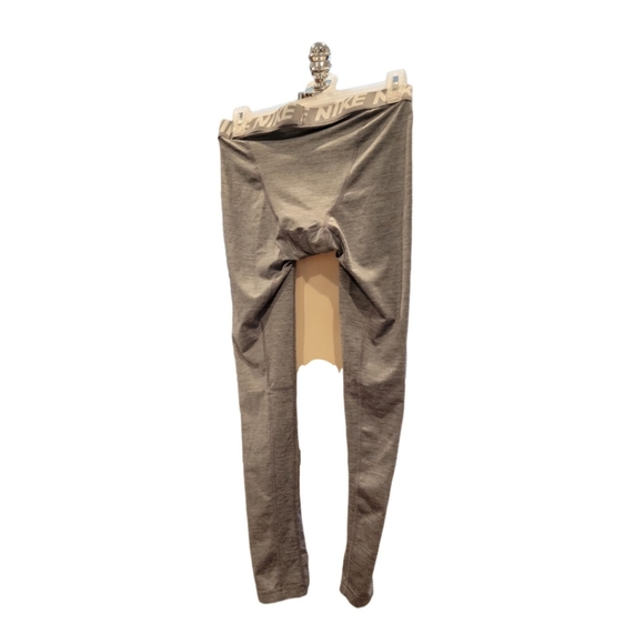 Women's Nike Dri-Fit Compression Leggings Medium Gray White - Picture 2 of 3